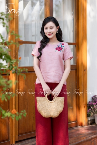 SONO - Áo linen thêu hoa 5 cánh
