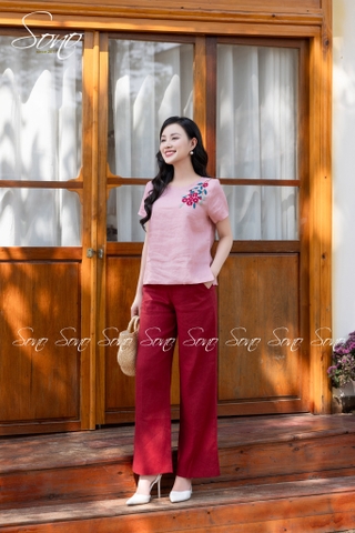 SONO - Áo linen thêu hoa 5 cánh