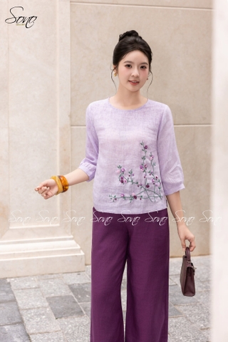 SONO - Áo linen loang tay lỡ quấn bọ