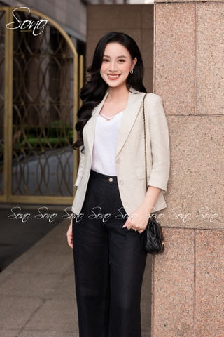 SONO - Áo vest linen tay lỡ 2 nút trước