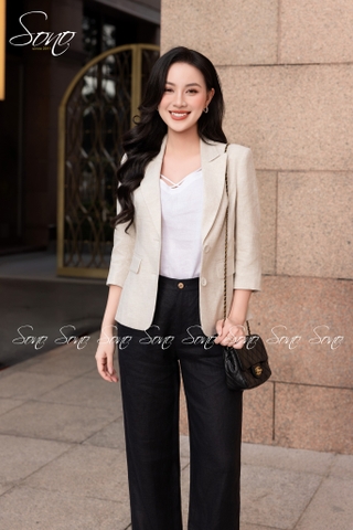 SONO - Áo vest linen tay lỡ 2 nút trước