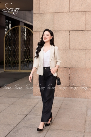 SONO - Áo vest linen tay lỡ 2 nút trước