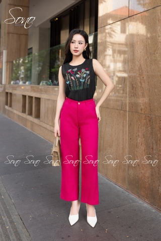 SONO - Áo linen sát nách thêu nhiều màu