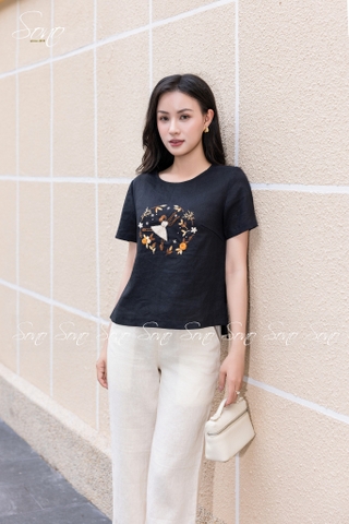 SONO - Áo linen thêu cô vũ công bale