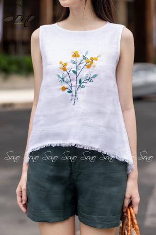 SONO - Quần short linen có đai