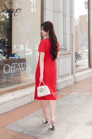 SONO - Đầm linen ren cổ thêu hoa