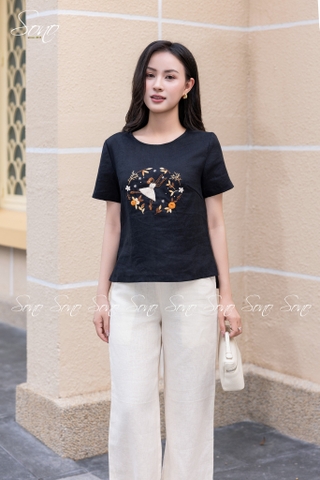 SONO - Áo linen thêu cô vũ công bale