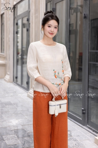 SONO - Áo linen loang tay lỡ quấn bọ