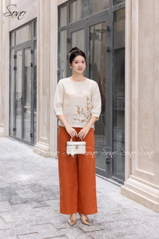 SONO - Áo linen loang tay lỡ quấn bọ