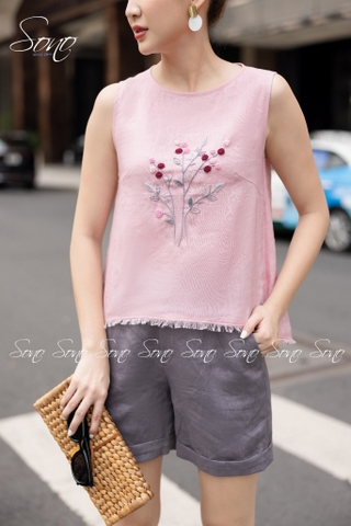 SONO - Quần short linen có đai