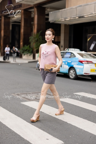 SONO - Quần short linen có đai