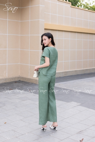 SONO - Bộ dài linen thêu hoa thiên lý
