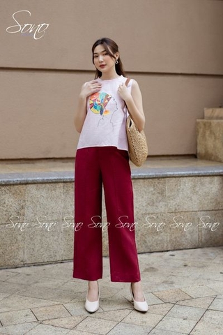 SONO - Áo linen sát nách vẽ cô gái