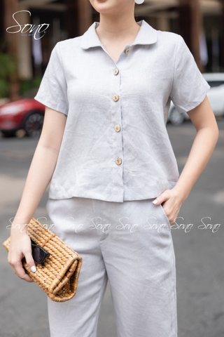 SONO - Bộ dài linen cổ sen