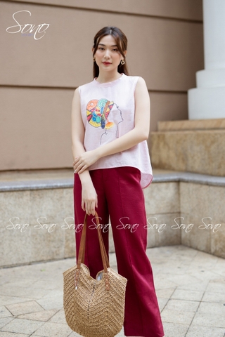 SONO - Áo linen sát nách vẽ cô gái