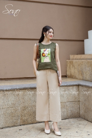 SONO - Quần dài linen lai to