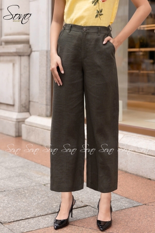 SONO - Áo linen cổ đan thêu hoa