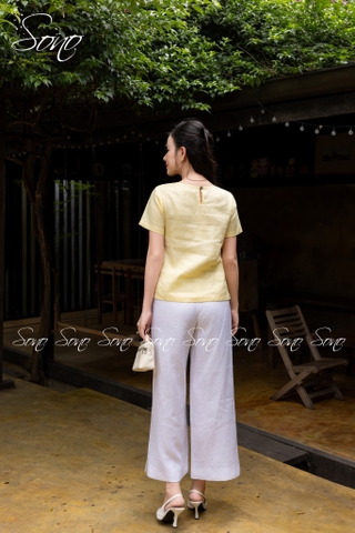 SONO - Áo linen thêu cánh bướm