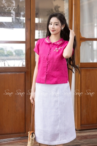 SONO - Áo cổ sen thêu cổ áo