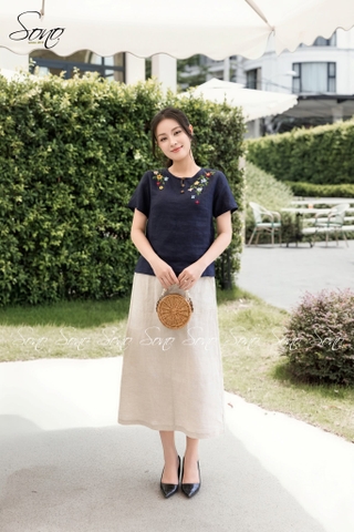SONO - Chân váy linen form A