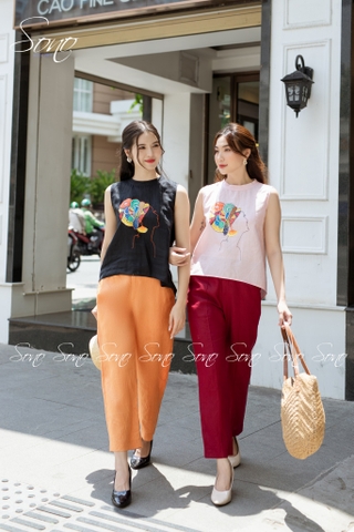SONO - Áo linen sát nách vẽ cô gái