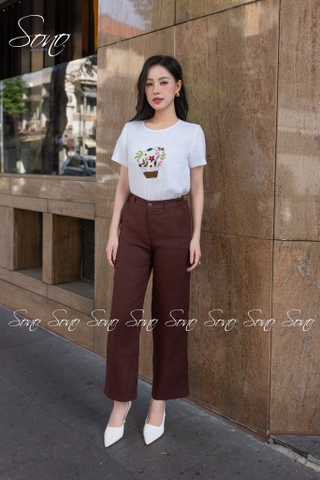 SONO - Áo linen thêu giỏ hoa