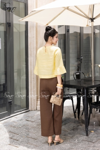 SONO - Áo linen tay lỡ thêu hoa dây leo