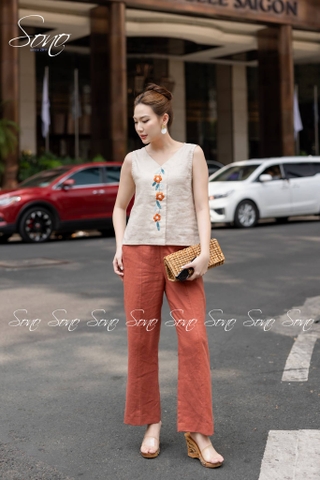 SONO - Quần dài linen rã li