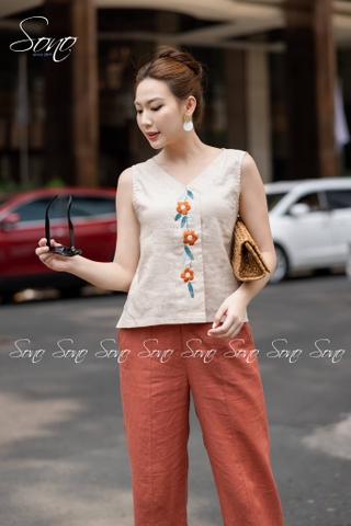 SONO - Quần dài linen rã li