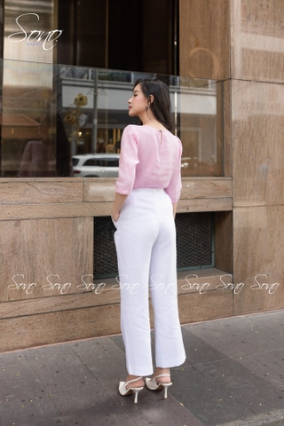 SONO - Áo linen tay lỡ thêu 7 cành