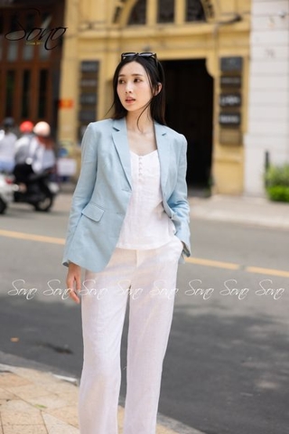 SONO - Áo blazer linen 2 lớp