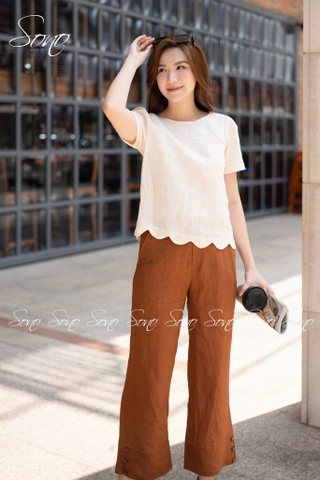 SONO - Áo linen lai lượn sóng