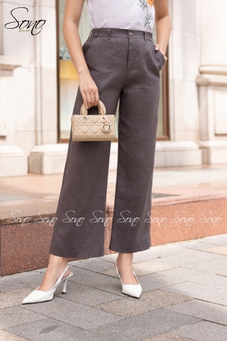 SONO - Áo linen cổ đan thêu hoa