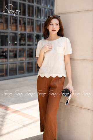 SONO - Áo linen lai lượn sóng