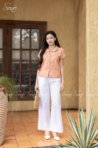 SONO - Áo cổ sen thêu cổ áo