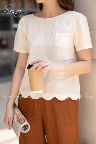 SONO - Áo linen lai lượn sóng