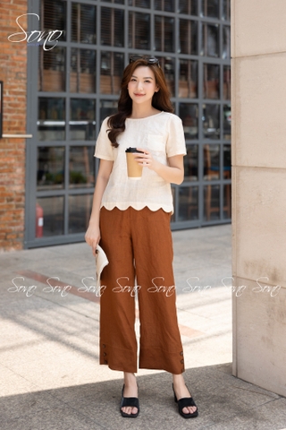 SONO - Áo linen lai lượn sóng