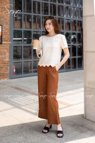 SONO - Áo linen lai lượn sóng