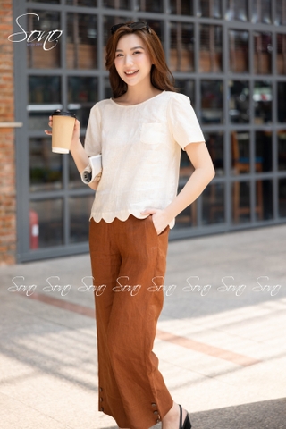 SONO - Áo linen lai lượn sóng