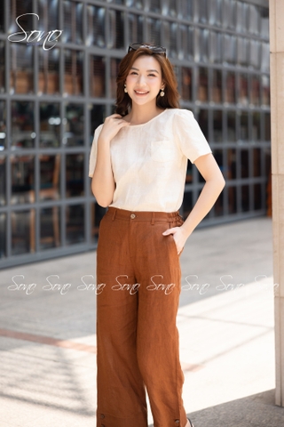 SONO - Áo linen lai lượn sóng