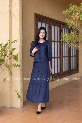 SONO - Chân váy linen 3 tầng