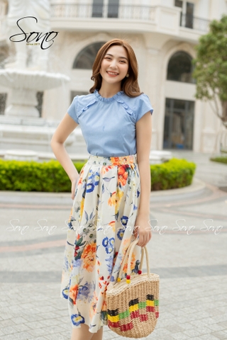 SONO - Chân váy chất thô hoa