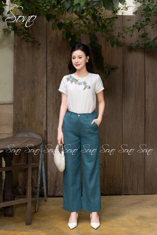 SONO - Quần linen li giữa mix áo vest