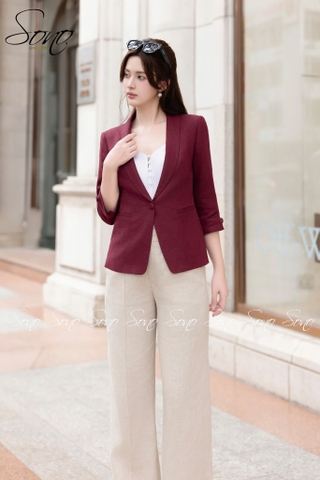 SONO - Áo vest linen cổ muỗng 2 lớp
