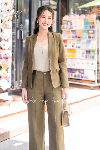 SONO - Quần linen li giữa mix áo vest