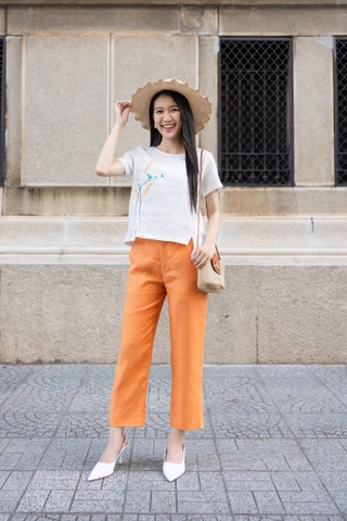 SONO - Áo linen thêu bông lúa