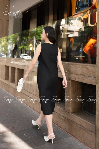 SONO - Đầm linen vẽ hoa sen