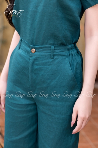 SONO - Bộ linen cổ tim thêu lá