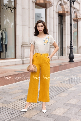 SONO - Áo linen thêu hoa 5 cánh