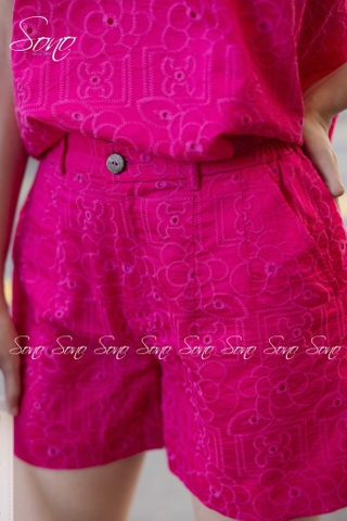 SONO - Set short có tay tơ thêu nhật